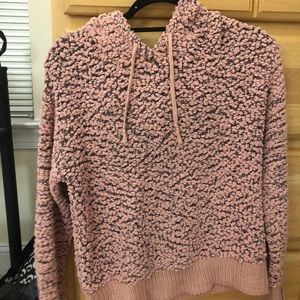 sherpa pink hoddie sweatshirt